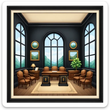 Vintage old antique academia aesthetic interior scenery  sticker