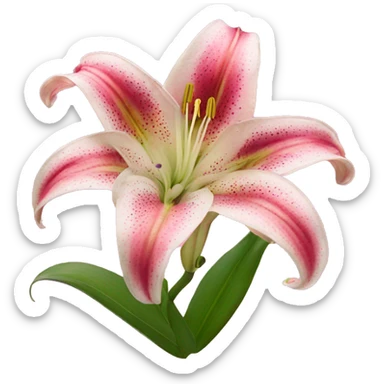 Stargazer lily with pink background sticker
