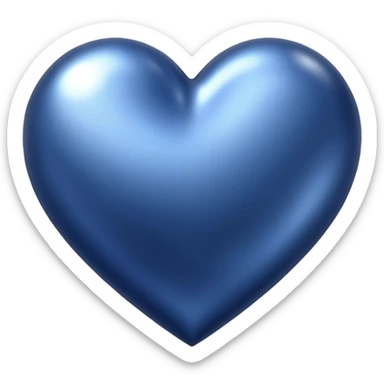 heart with a metallic indigo finish sticker