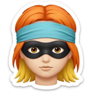 Blindfold person with different colors of hair. No trusting games with people blindfolded behind steering wheel sticker