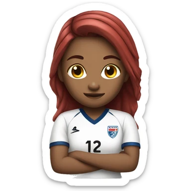 Girl soccer player with red jersey  sticker