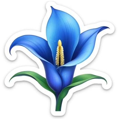 Blue chrystalised calla lily sticker