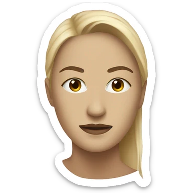 Beige mask on white woman sticker