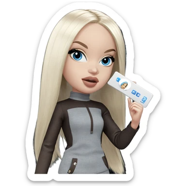 blonde girl with blue eyes sticker