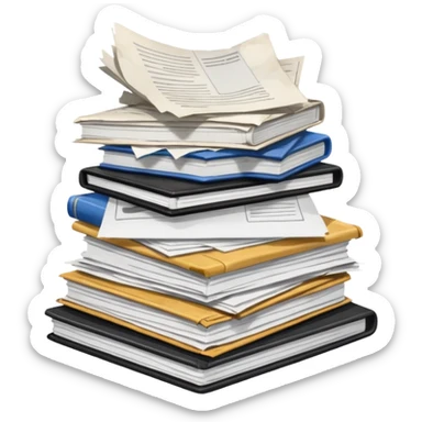 Pile of paperwork sticker