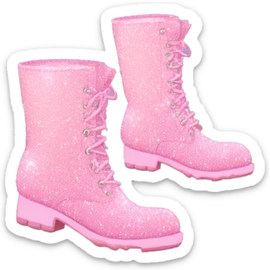 Pastel pink sparkly boots sticker