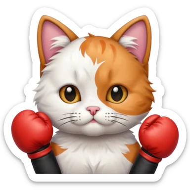 kitty painting with boxer gloves sticker