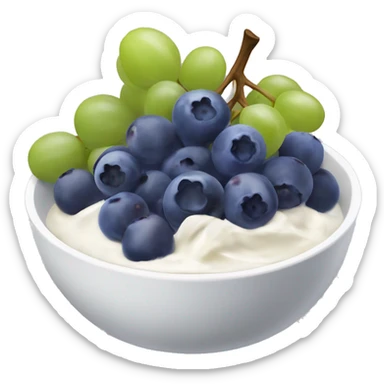 yoghurt bowl with grapes and blueberries sticker