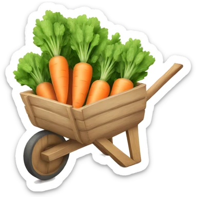 Pastel cute Carrots in a wooden  wheelbarrow  sticker