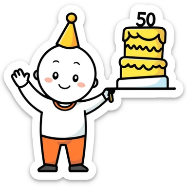 Cinquentou, parabenizando alguem que esta fazendo 50 anos sticker