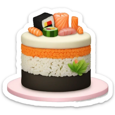 birthday cake made of sushi sticker