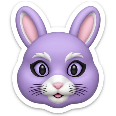 bunny face in a pastel lavender ski bank robber mask  sticker