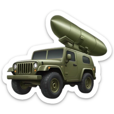 military missile launching jeep sticker