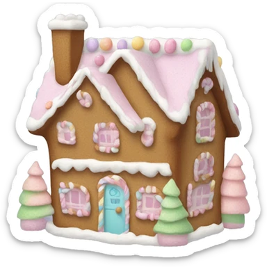 pastel gingerbread house sticker