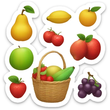 Fruits in basket  sticker