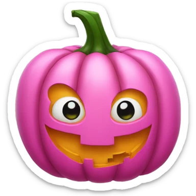 Pink Halloween pumpkin sticker