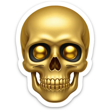 💀 gold skull bottom half for nose and jaw and black top half is black for forehead  sticker