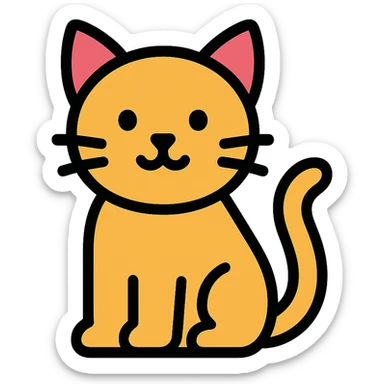 color outline icon of a cat sticker