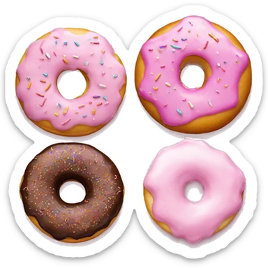 Donut and mil vanilla pink sticker