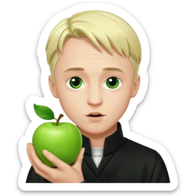 Draco Malfoy Tom Felton kissing green apple sticker