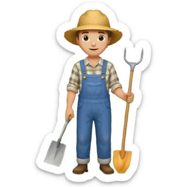 farmer cultivating a field sticker