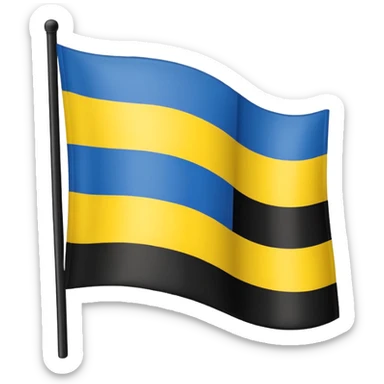 Uma bandeira de país tipo da Ucrânia mais em vez da cor azul vc coloca a cor preta onde fica o azul preto sticker