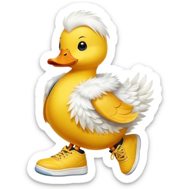 Yellow duck wearing Jordan’s sticker