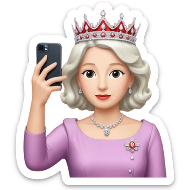 someone who's taking a selfie in a room with the wax figures of the queen elisabeth the II sticker