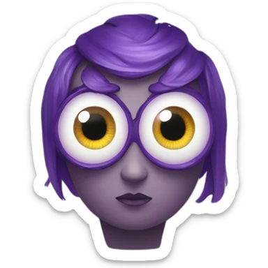 majestic godly violet iris eyeball serious intense symmetrical knowledgable sticker