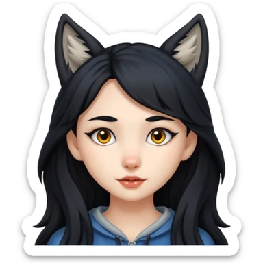 Wolf girl human sticker