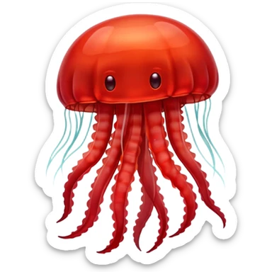 Red jellyfish sticker