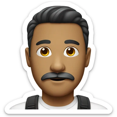 realistic male with mustache sticker