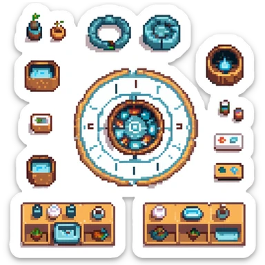 A transcendent baker manipulating timelines and alternate realities to bake. Ingredients phase in from other dimensions, and the oven warps space itself. UI is fragmented, shifting, and surreal—portals, time loops, and morphing recipe glyphs. sticker