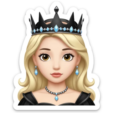 Obsidian Princess – black tiara + black trim,Shadow Princesses. sticker