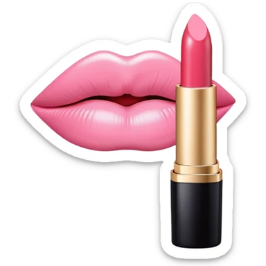 Pale pink kiss print sticker