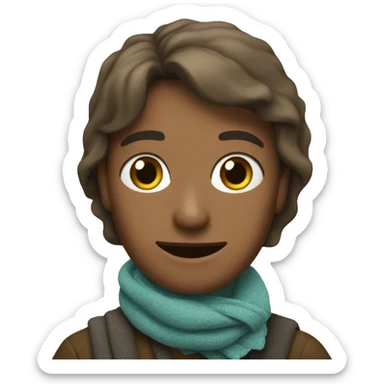 una persona tejiendo una bufanda sticker