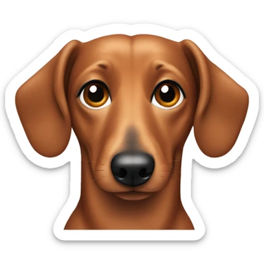 weiner dog with black ears and brown fur  sticker