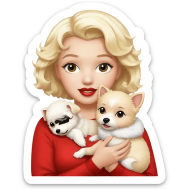 Marilyn Monroe, with cute dog sticker