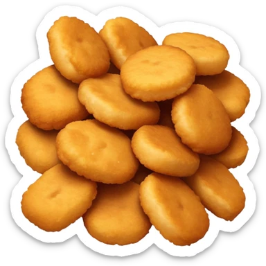 chicken nuggets, classic fast food, simple emoji style sticker