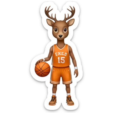 Deer basketball  sticker