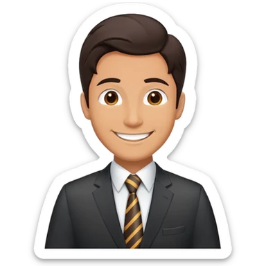 Happy customer testimonial with five star rating and success quote sticker