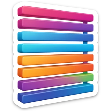 Horizontal multiple little bars merging into one big bar of data. sticker