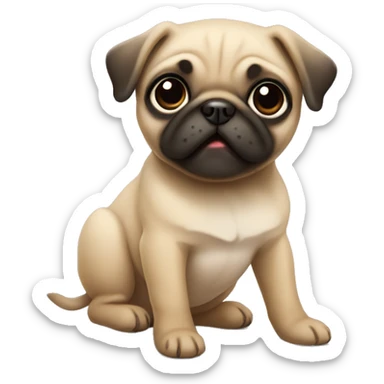 Fawn pug puppy sticker