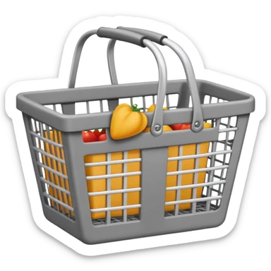 a modern shopping basket in a hardware store that looks like a bag sticker