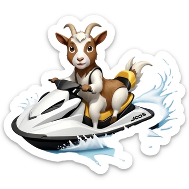 Goat on a jet ski sticker