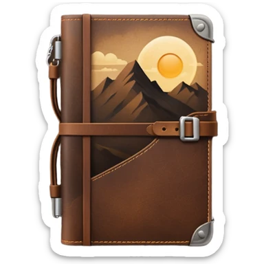 dark brown leather travelers journal sticker