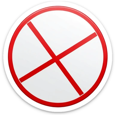 Red prohibition sign, circle with diagonal line crossing through it sticker