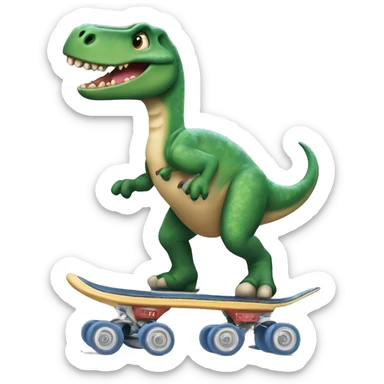 Dinosaurio patinando  sticker