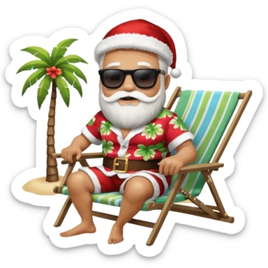Santa on vacation  sticker