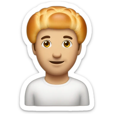 man with brioche head sticker